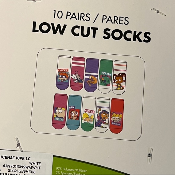 NWT Nickelodeon Womens Shoe Size 4-10 Liner Socks No Show 10 Pairs Rugrats - Picture 3 of 4